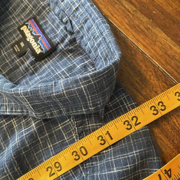 Patagonia Back Step Shirt Organic Cotton Blue Check XXL S126 - Picture 10 of 11